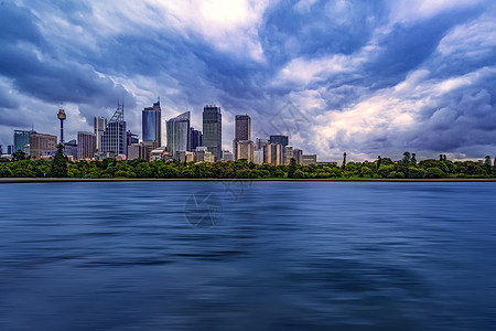 城市蓝天白云悉尼港湾背景