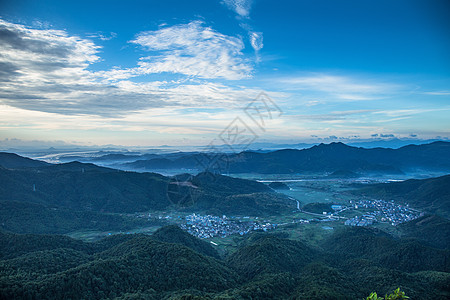 宁波宁海杜鹃山清晨日出风光背景图片