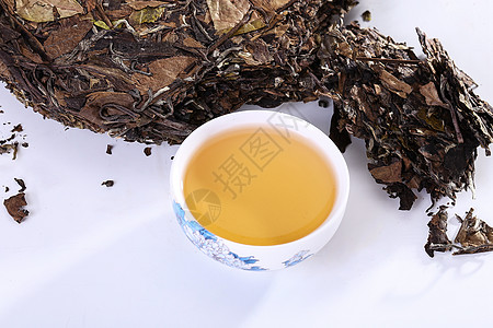 瓷茶具白茶背景
