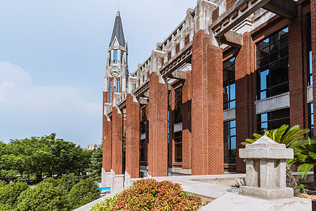上海校园上海华东政法大学图书馆背景
