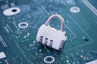 科技感芯片密码锁安全概念图图片