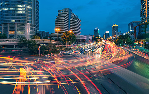 城市交通车流夜景图片