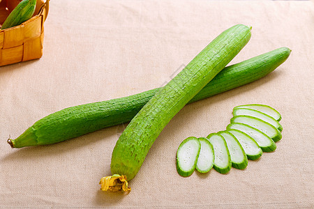 丝瓜菜品火腿切片高清图片