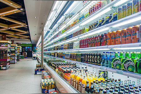 超市环境超市饮料柜台【媒体用图】（仅限媒体用图使用，不可用于商业用途）背景