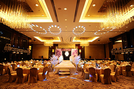 中式酒席金色系婚礼舞台背景