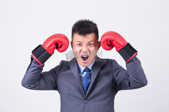 商务男性人像拳击图片