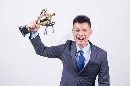 商业男性人像奖杯背景图片