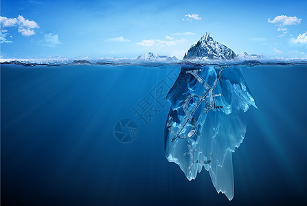 深海冰山一角的经济设计图片