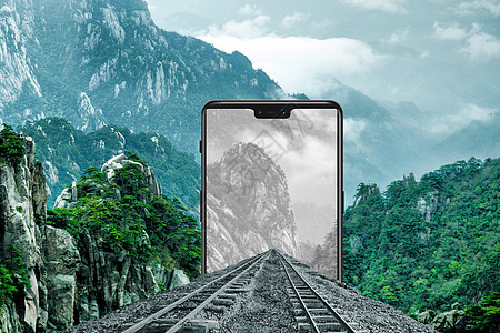 天语手机超现实铁路穿越手机屏幕设计图片
