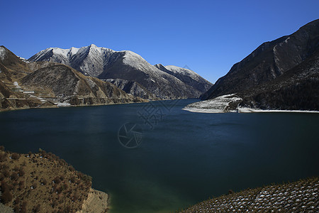 大气黑青海黑泉水库冬季背景