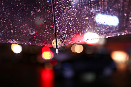 下雨天雨伞雨珠素材图片