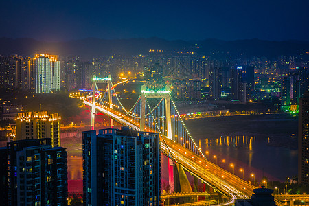 重庆鹅公岩大桥夜景背景