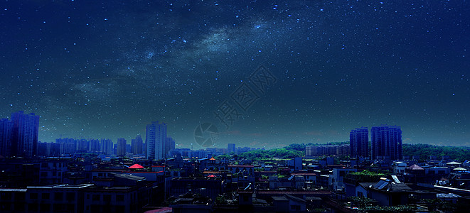 城市夜晚星空星空夜景背景