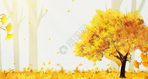 立秋背景黄色秋天图高清图片