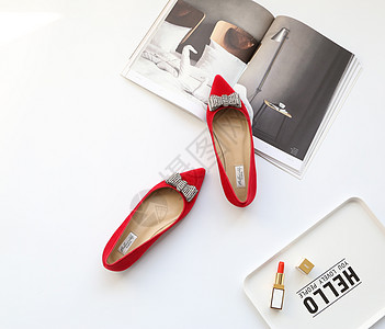 时尚女鞋红色时尚背景高清图片