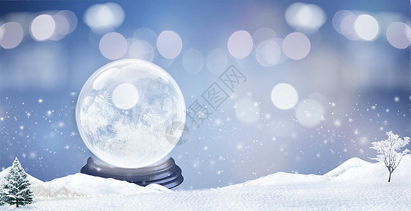 圣诞玻璃球玻璃球梦幻背景设计图片