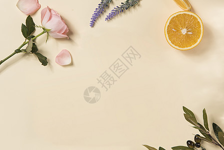 鲜花banner素材组合静物背景