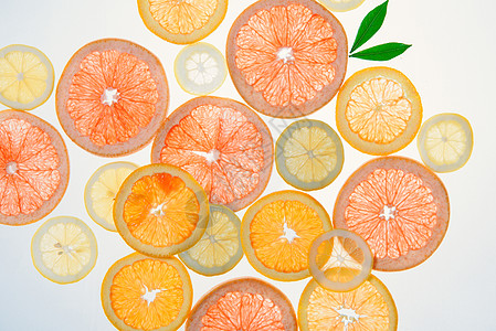 透光水果切面红柚橙子图片