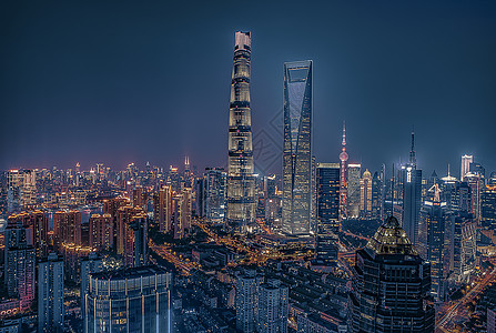 上海外滩夜景陆家嘴背景