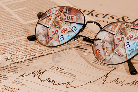 眼镜里的金融图片