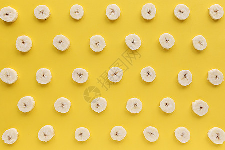 圆形图案香蕉黄色背景背景