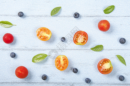 高清蓝莓素材创意番茄图片背景