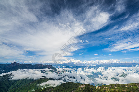 蓝天雪山高山 蓝天白云背景