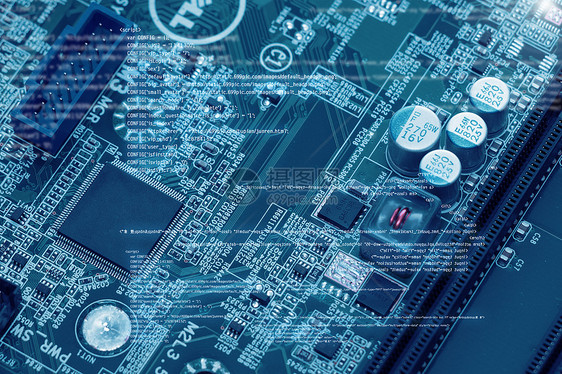 芯片电子电路板科技素材