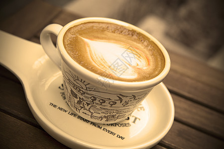 浪漫咖啡厅咖啡杯里的奶泡背景