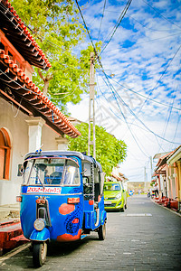 清新街景斯里兰卡加勒古城街景背景