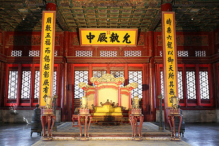 北京故宫中和殿内景背景图片
