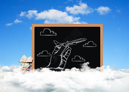 云上的黑板飞机图片