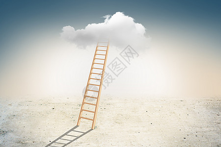 梯子登梯上云层设计图片