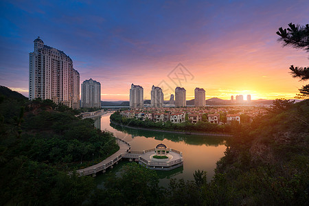 城市风光凉亭夜景高清图片