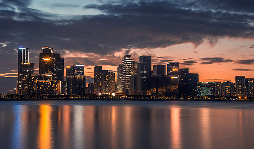 钱江新城夜景城市美景图片