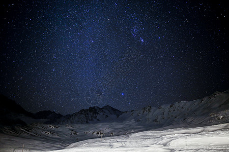 星空夜空雪山高清图片