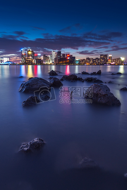 钱江新城夜景城市美景图片