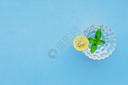 柠檬薄荷水背景图片