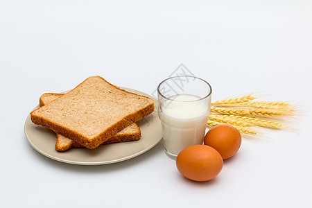 健康营养早餐面包鸡蛋牛奶图片