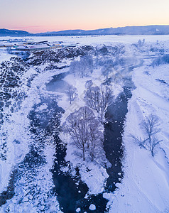 航拍阿尔山雪原图片