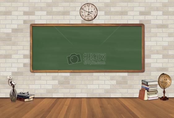 绿色黑板复古课堂图片