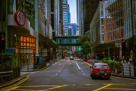 城市街景香港中环背景