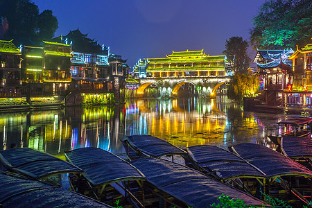 凤凰古镇凤凰古镇夜景高清图片