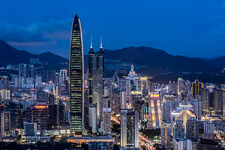 深圳风景深圳地标建筑城市夜景风光背景