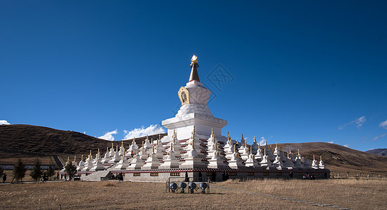 佛教祈祷尊胜塔林——稻城白塔背景