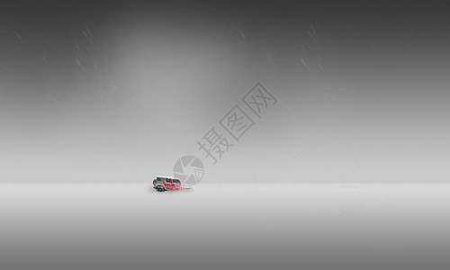 jeep空旷的冬天雪景雪地简约极简背景设计图片