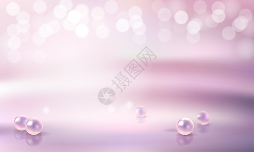 珍珠丸子情人节浪漫紫色背景设计图片