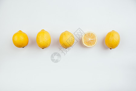 夏日水果黄柠檬排列背景背景