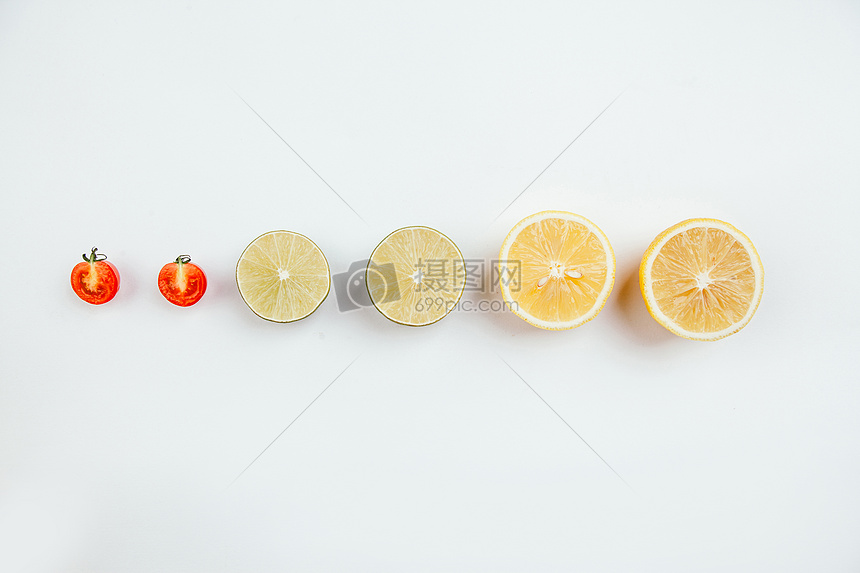 水果白底排列图片