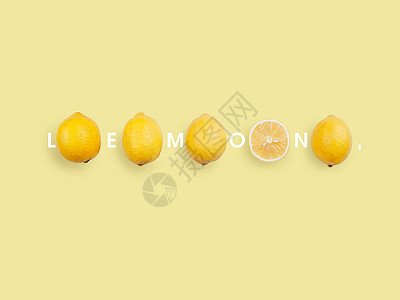 居家广告素材柠檬排列组合背景